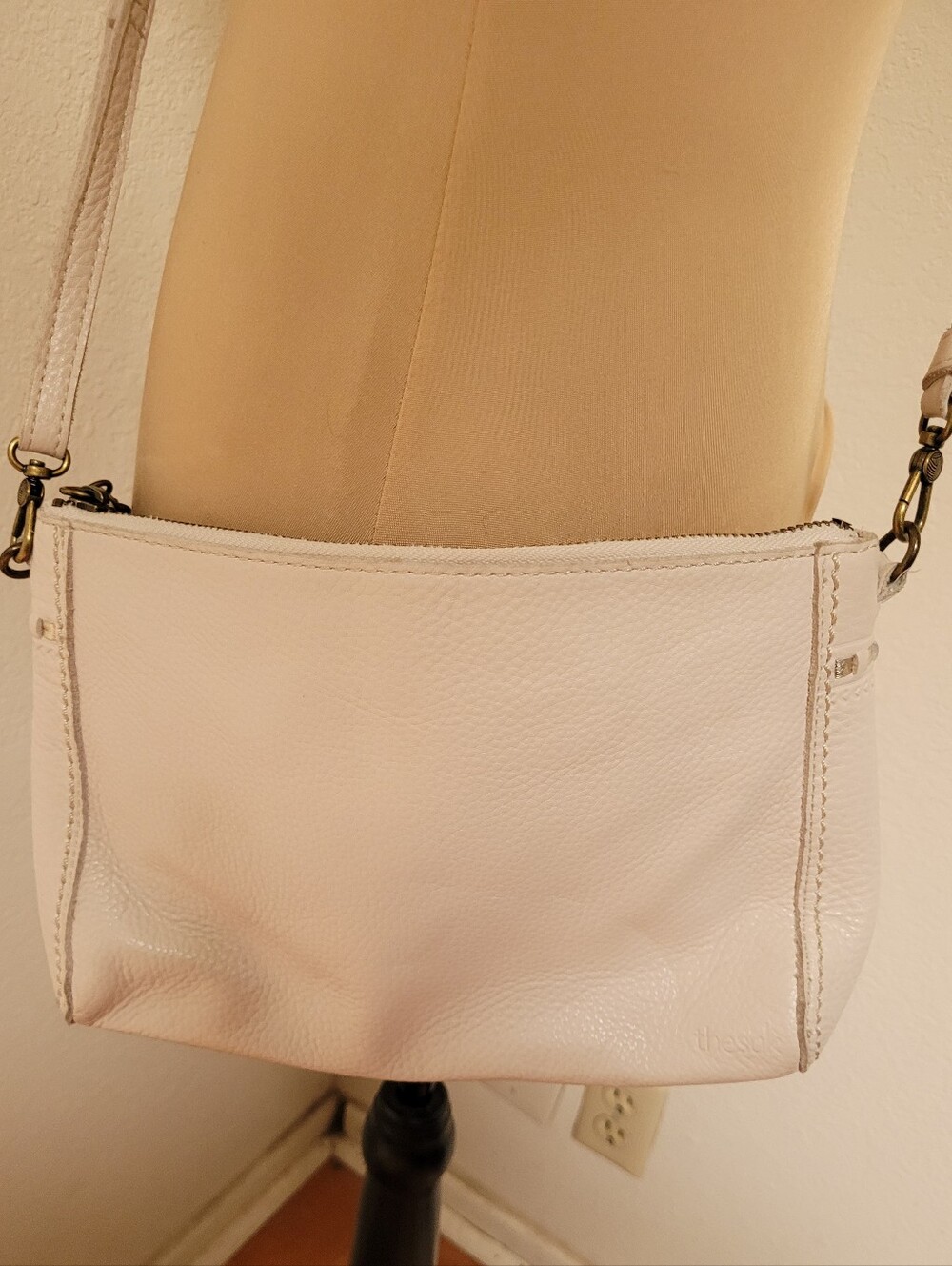 The Sak Pebbled Leather Crossbody Shoulder Bag - Cream - Picture 2 of 6